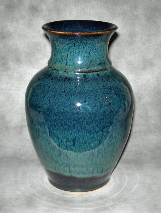 Midnight Peacock Traditional Vase by Promethean Pottery